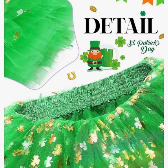 Green Clover Tutus Skirt Women Halloween  Costume OS - Picture 5 of 9